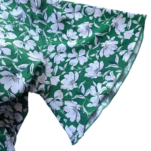Keluummi Dress Womens 22 Green Floral V Neck Elbow Sleeve Midi Summer - Picture 3 of 8
